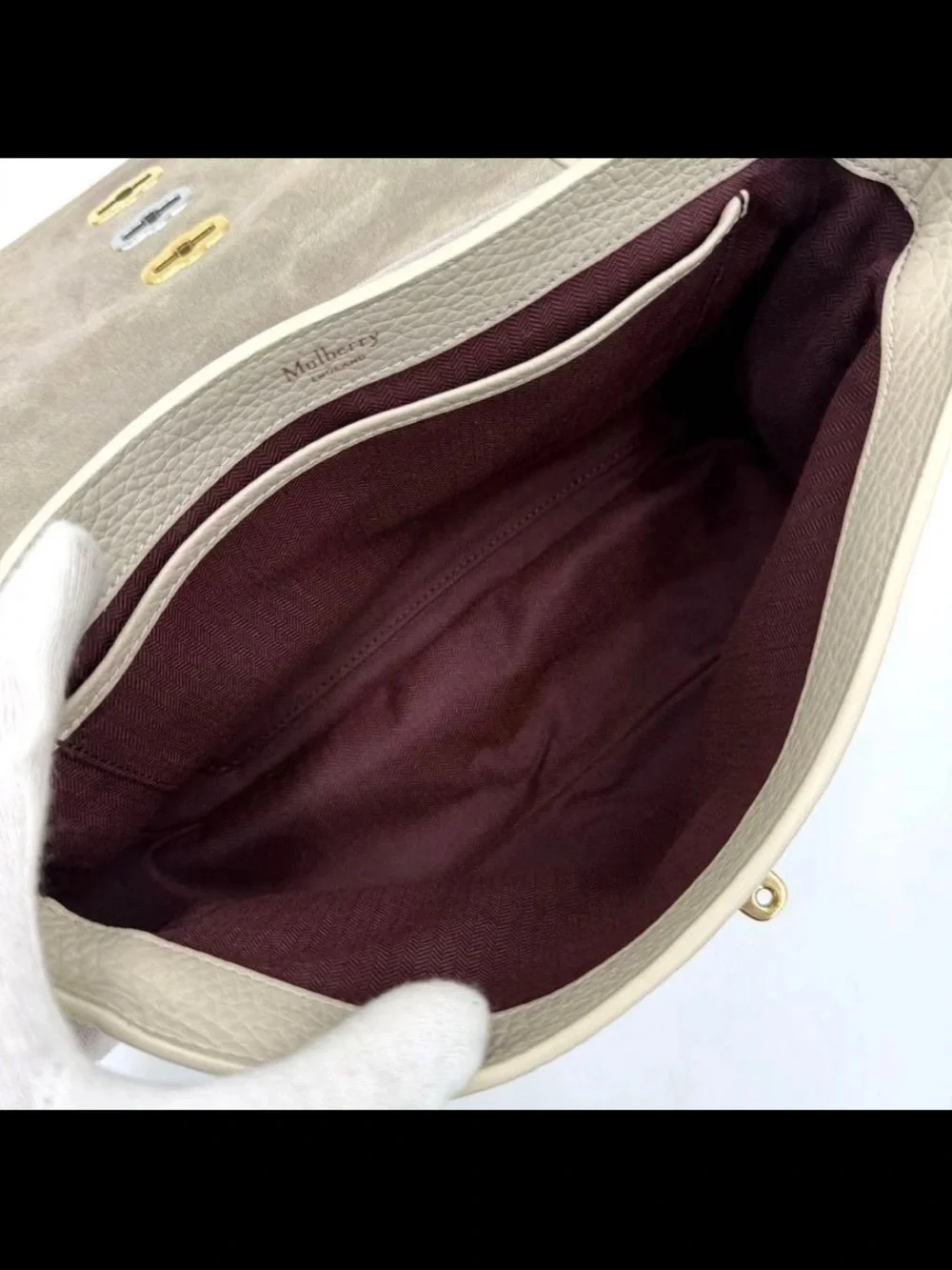Mulberry Small Neutral Pebble Leather Satchel with Gold Hardware
